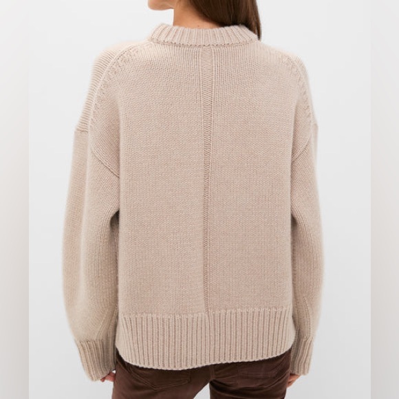 NWT Tuckernuck Genevieve Cashmere Wool Blend Crewneck Sweater in Sandstone - Picture 2 of 7
